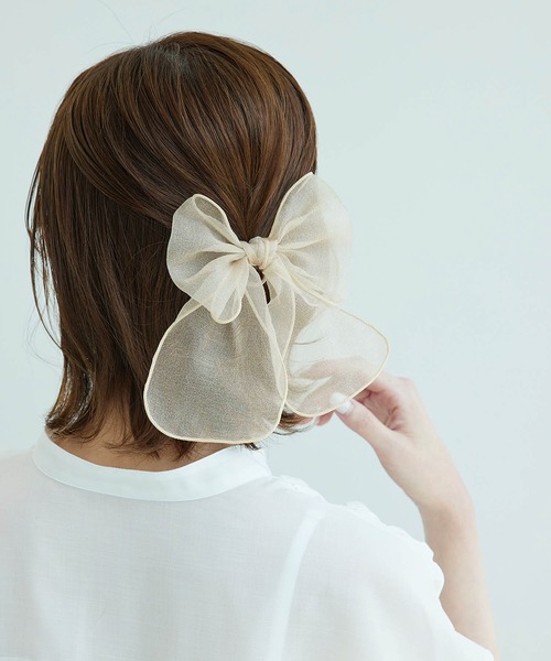 ROPE' PICNIC（ロペピクニック）の「オーガンジーリボンポニー（ヘアゴム・レディース・キナリ/グレー/ピンク系その他2・FREE）」の11枚目の写真