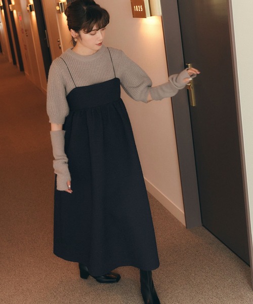 ふくれジャガードキャミソールワンピース