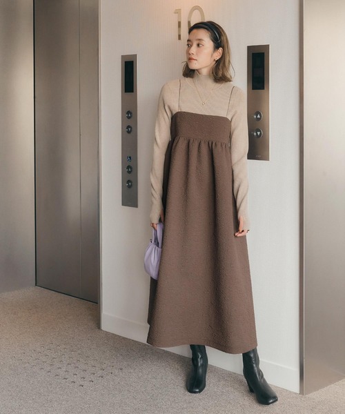 ふくれジャガードキャミソールワンピース