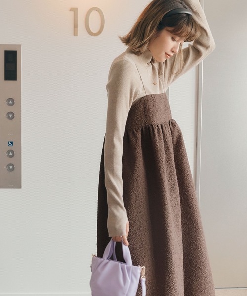 ふくれジャガードキャミソールワンピース