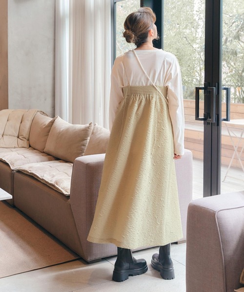 ふくれジャガードキャミソールワンピース