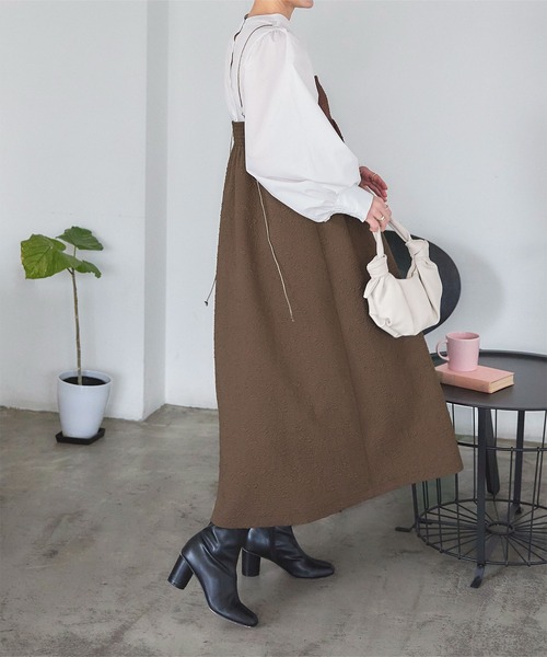 titivate（ティティベイト）の「ふくれジャガードキャミソールワンピース（ワンピース・レディース・ブラック/ダークブラウン/ベージュ・S/M）」の22枚目の写真