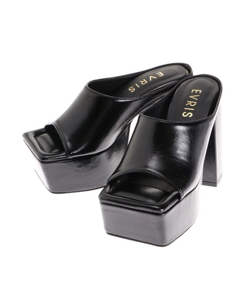 EVRIS(エヴリス)の「スクエアトゥチャンキーヒールサンダル(サンダル・レディース・ブラック/マスタード/ホワイト・SMALL/MEDIUM/LARGE)」の21枚目の写真