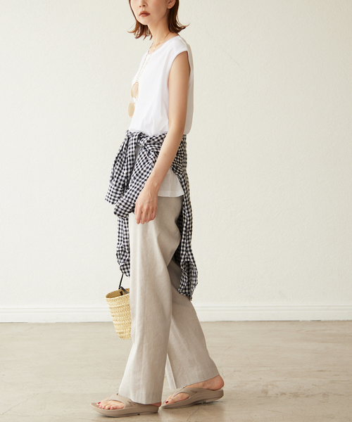 SLOBE IENA（スローブイエナ）の「リネン混センタープレス