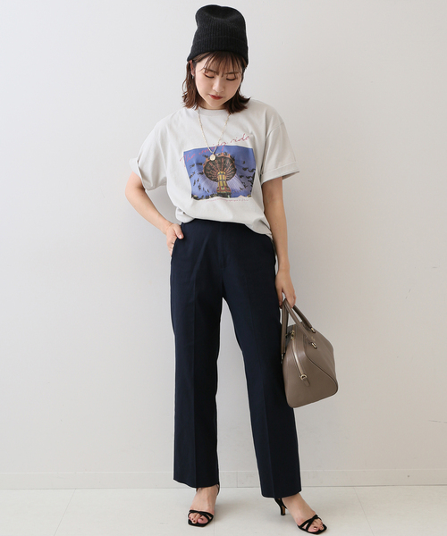 SLOBE IENA(スローブイエナ)の「リネン混センタープレスストレートパンツ(その他パンツ・レディース・ベージュ/ネイビー・38/36)」の20枚目の写真