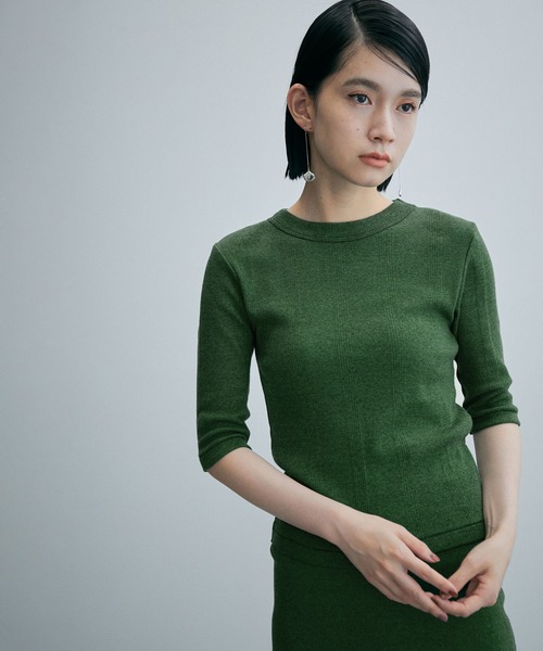 MILLER(ミラー)の「【Miller for ADAM ET ROPE'】別注 5S/S TEE(Tシャツ/カットソー・レディース・ダークグリーン/キャメル・FREE)」の1枚目の写真