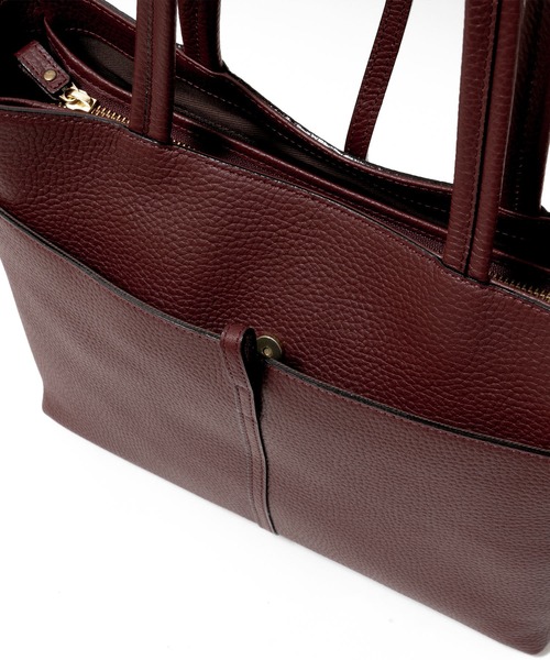 HALEINE（アレンヌ）の「[HALEINE]牛革レザートートバッグ（トートバッグ・レディース・ブラック/カーキ/アイボリー/ボルドー・FREE）」の8枚目の写真