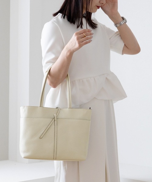 HALEINE（アレンヌ）の「[HALEINE]牛革レザートートバッグ（トートバッグ・レディース・ブラック/カーキ/アイボリー/ボルドー・FREE）」の18枚目の写真