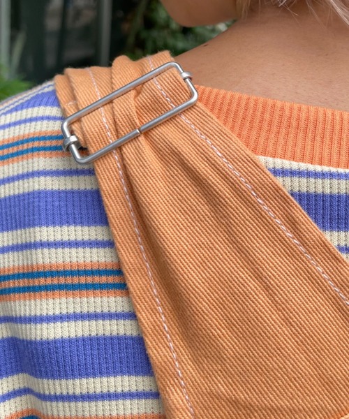 CIAOPANIC（チャオパニック）の「【HELLO.SANFRANCISCO/ハローサンフランシスコ】ヴィンテージカラーサロペット（サロペット/オーバーオール・レディース・ピンク/オレンジ/グリーン・FREE）」の5枚目の写真