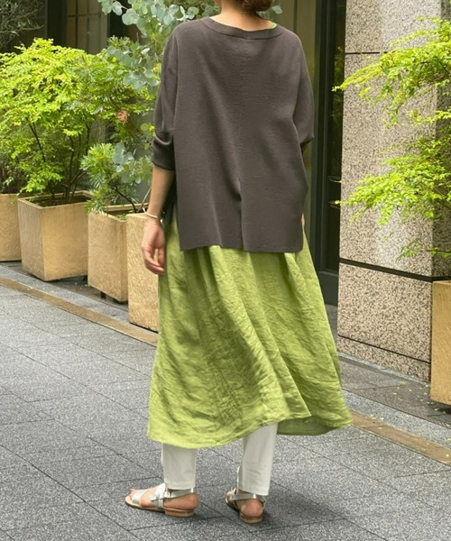 BEARDSLEY（ビアズリー）の「リネンフレンチテントワンピース（ワンピース・レディース・ネイビー/グリーン・FREE）」の7枚目の写真