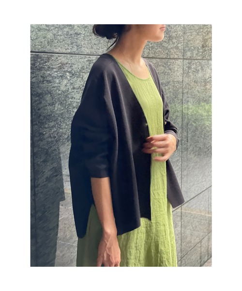 BEARDSLEY（ビアズリー）の「リネンフレンチテントワンピース（ワンピース・レディース・ネイビー/グリーン・FREE）」の15枚目の写真