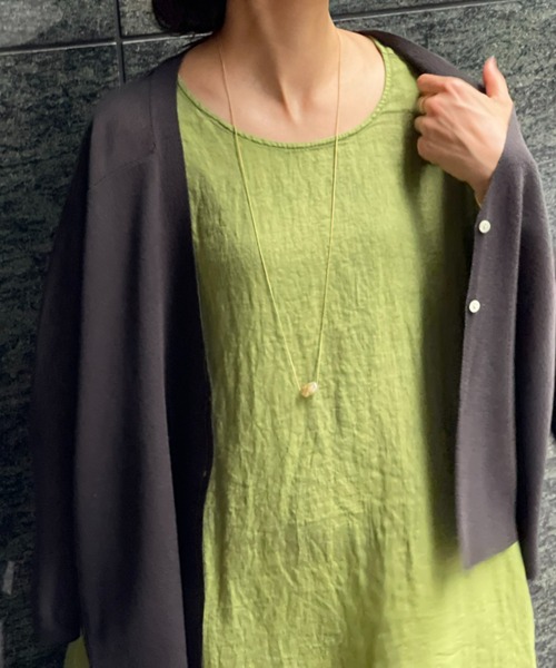 BEARDSLEY（ビアズリー）の「リネンフレンチテントワンピース（ワンピース・レディース・ネイビー/グリーン・FREE）」の20枚目の写真