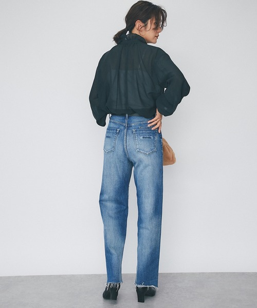 RIVE DROITE（リヴドロワ）の「繊細さと甘さのバランスが◎/ソフトボイルフリルカラーブラウス（シャツ/ブラウス・レディース・オフホワイト/ブラック・FREE）」の17枚目の写真