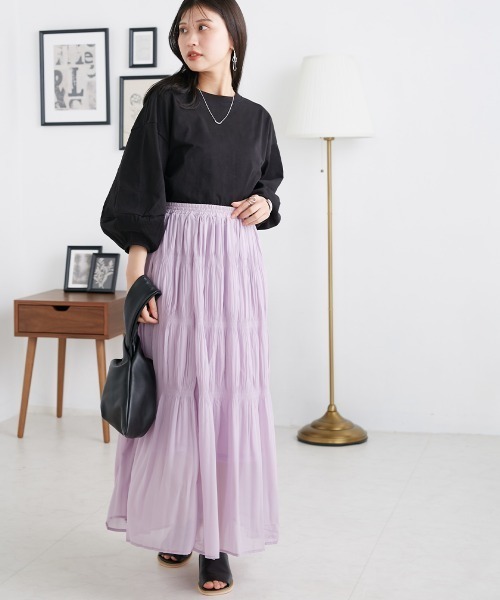 OMNES(オムネス)の「袖ボリューム5分袖Tシャツ(Tシャツ/カットソー・レディース・ホワイト/ライトグレー/ブラック/ピンク・FREE)」の14枚目の写真