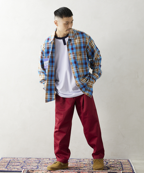 JOURNAL STANDARD relume（ジャーナルスタンダード　レリューム）の「【BIG ALLIIDE / ビック アライド】OVAL WIDE FIT カラーワイドパンツ（チノパンツ・メンズ・パープル/イエロー/グリーン/ボルドー・MEDIUM/LARGE）」の7枚目の写真