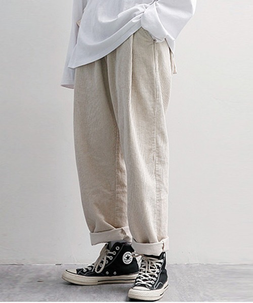NEW GENTLEMAN（ニュージェントルマン）の「ルーズストレート セミワイド コールパンツ（その他パンツ・メンズ・ブラック/アイボリー/モカ・M/S/L）」の16枚目の写真