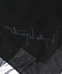 ヨウジヤマモト　discord　ショール　ストール　ラインストーン　マフラー　黒 br14878_1.jpg