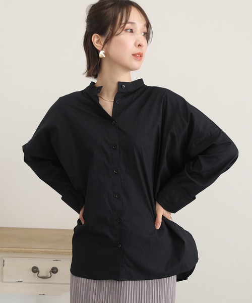 ElegChic（エレグシック）の「プレーンスリーブルーズシャツ（シャツ/ブラウス・レディース・オフホワイト/ライトグレー/ブラック/グレイッシュブルー・M/4L/XL）」の21枚目の写真