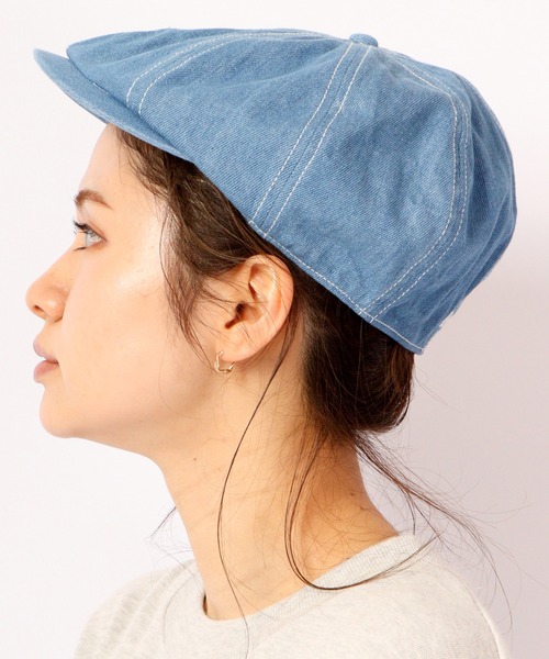 Lee（リー）の「Lee 8PANEL HUNTING DENIM 8枚パネル デニム ハンチング（ハンチング/ベレー帽・メンズ・ライトブルー/ネイビー・FREE）」の4枚目の写真