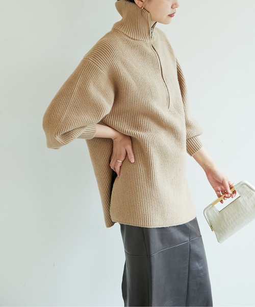 GALLARDA GALANTE - 美品◆GALLARDAGALANTE 畦編みハーフZIPニット GALLARDAGALANTE（ガリャルダガランテ）の「畦編みハーフZIP