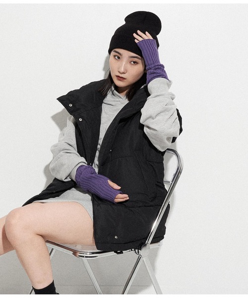 ANAP(アナップ)の「同色刺繍ビーニー(ニットキャップ/ビーニー・レディース・ベージュ/ブラック・FREE)」の6枚目の写真
