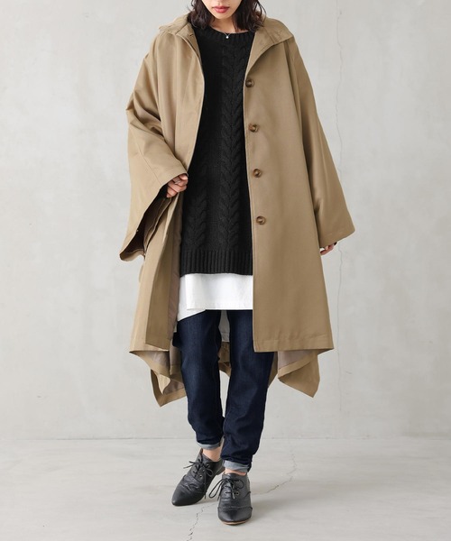 osharewalker（オシャレウォーカー）の「【廃盤】『ボリューム袖ケーブルチュニックニット』（ニット/セーター・レディース・テラコッタ/カーキ/ブラック・FREE）」の11枚目の写真