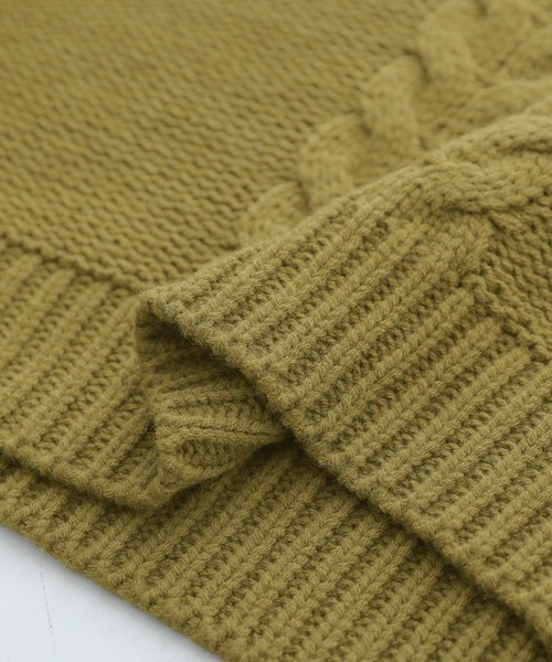 osharewalker（オシャレウォーカー）の「【廃盤】『ボリューム袖ケーブルチュニックニット』（ニット/セーター・レディース・テラコッタ/カーキ/ブラック・FREE）」の17枚目の写真