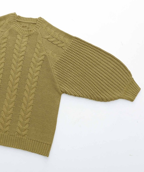 osharewalker（オシャレウォーカー）の「【廃盤】『ボリューム袖ケーブルチュニックニット』（ニット/セーター・レディース・テラコッタ/カーキ/ブラック・FREE）」の18枚目の写真