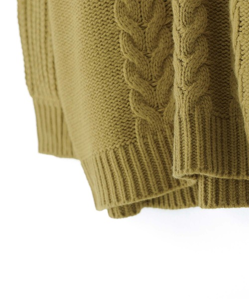 osharewalker（オシャレウォーカー）の「【廃盤】『ボリューム袖ケーブルチュニックニット』（ニット/セーター・レディース・テラコッタ/カーキ/ブラック・FREE）」の21枚目の写真