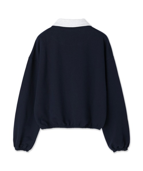 Guess（ゲス）の「Logo Knit Shirt（スウェット・レディース・ベージュ/ネイビー・X-SMALL/SMALL）」の5枚目の写真