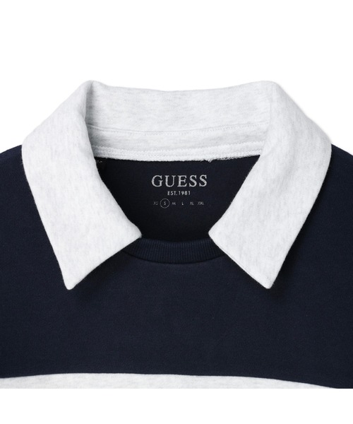 Guess（ゲス）の「Logo Knit Shirt（スウェット・レディース・ベージュ/ネイビー・X-SMALL/SMALL）」の4枚目の写真