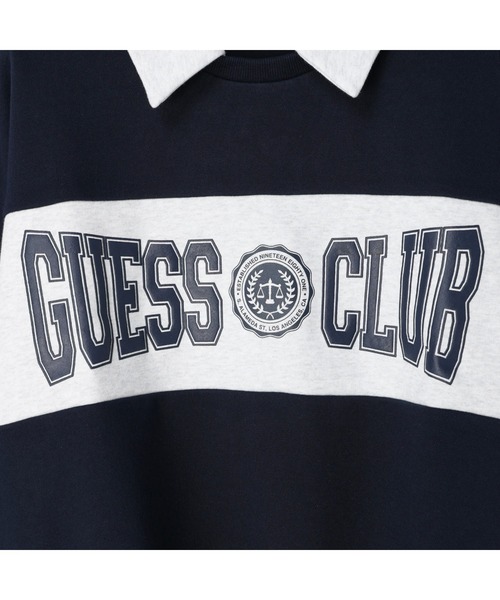 Guess（ゲス）の「Logo Knit Shirt（スウェット・レディース・ベージュ/ネイビー・X-SMALL/SMALL）」の7枚目の写真