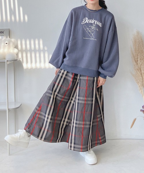 AS KNOW AS plus（アズノゥアズプラス）の「♪BIGチェックメモリフレアスカート（スカート・レディース・グリーン/ネイビー/チャコールグレー・FREE）」の18枚目の写真