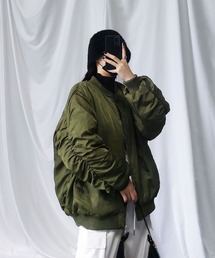 me+em select（ミームセレクト）の「※ボリュームシャーリングビッグシルエットMA-1ブルゾン（MA-1）」