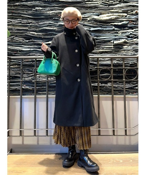 HONEYSUCKLE ROSE(ハニーサックルローズ)の「【HONEYSUCKLE ROSE】メルトンロングコート(ダウンジャケット/コート・レディース・ブラック/グレー・M/L)」の8枚目の写真