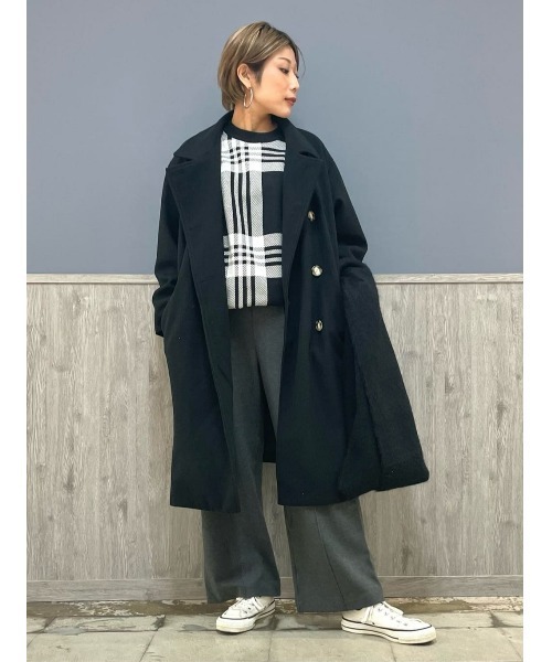 HONEYSUCKLE ROSE(ハニーサックルローズ)の「【HONEYSUCKLE ROSE】メルトンロングコート(ダウンジャケット/コート・レディース・ブラック/グレー・M/L)」の10枚目の写真