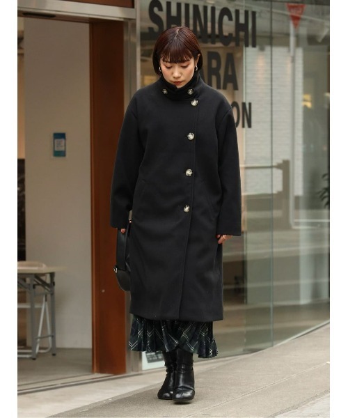 HONEYSUCKLE ROSE(ハニーサックルローズ)の「【HONEYSUCKLE ROSE】メルトンロングコート(ダウンジャケット/コート・レディース・ブラック/グレー・M/L)」の4枚目の写真