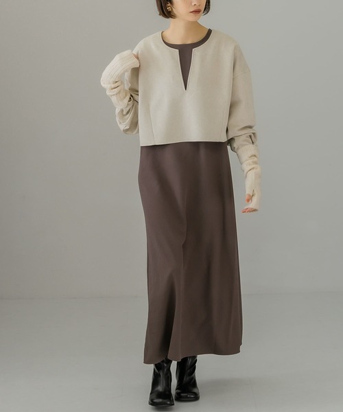 KBF（ケイビーエフ）の「スエードトップスSETワンピース（ワンピース・レディース・カーキ/ブラック/ライトベージュ・ONE）」の19枚目の写真