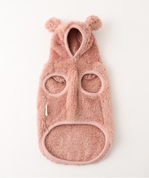 moncheri（モンシェリ）の「くまさんもこもこフリースパーカー / 犬服 / ドッグウェア（ペットウェア・レディース・ベージュ/ホワイト/ピンク/モカ・M/L/S/XL/XS/2M）」の4枚目の写真