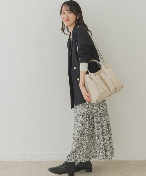 RODE SKO（ロデスコ）の「ダブルポケットトートバッグ（トートバッグ・レディース・ブラック/グレー系その他/ホワイト系その他・ONE）」の18枚目の写真