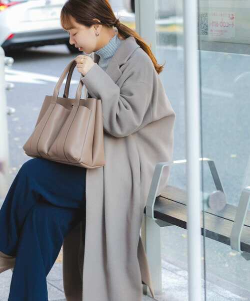 RODE SKO（ロデスコ）の「ダブルポケットトートバッグ（トートバッグ・レディース・ブラック/グレー系その他/ホワイト系その他・ONE）」の4枚目の写真