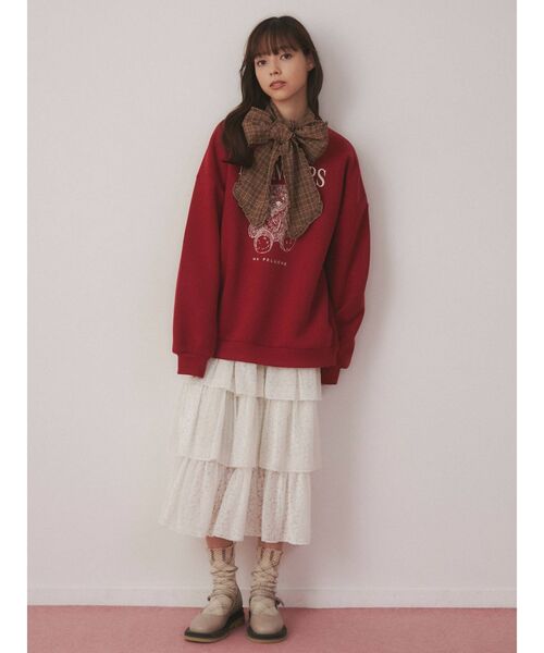 merry jenny(メリージェニー)の「flowerオパールティアードスカート(スカート・レディース・ブラック/アイボリー・FREE)」の3枚目の写真