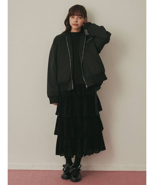 merry jenny(メリージェニー)の「flowerオパールティアードスカート(スカート・レディース・ブラック/アイボリー・FREE)」の15枚目の写真