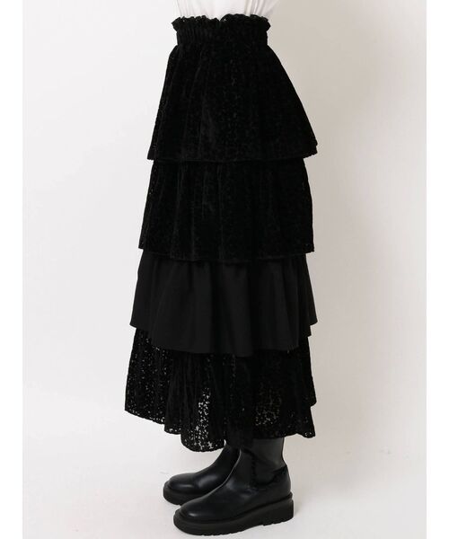 merry jenny(メリージェニー)の「flowerオパールティアードスカート(スカート・レディース・ブラック/アイボリー・FREE)」の19枚目の写真