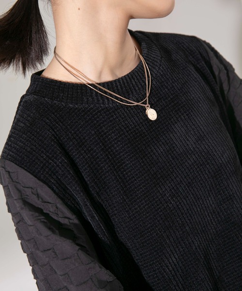 Eimee Law（エイミーロウ）の「ふくれジャガードベストレイヤードドレス（ワンピース・レディース・ブラック/ブラウン/アイボリー・38）」の22枚目の写真