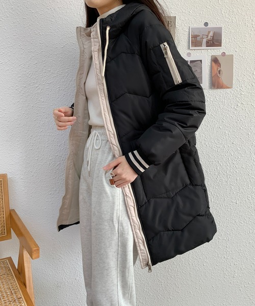 BLANC FICELLE（ブランフィセル）の「バイカラー 中綿コート