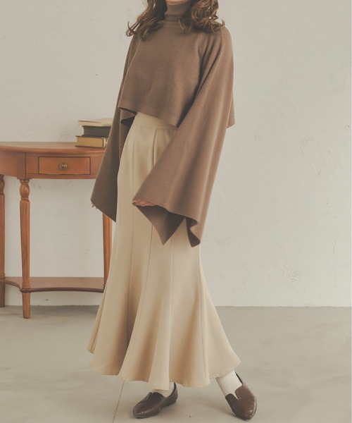 Ambre Neige(アンブルネージュ)の「リブニットハイネックポンチョ/【WEB/EC限定商品】(ニット/セーター・レディース・アイボリー/モカ/ベージュ・FREE)」の13枚目の写真