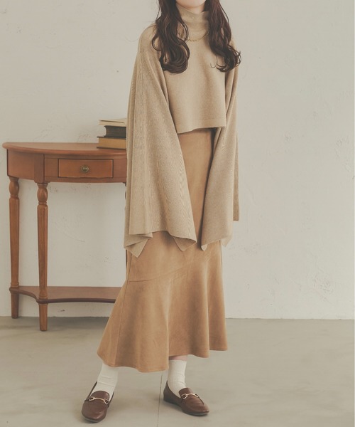 Ambre Neige(アンブルネージュ)の「リブニットハイネックポンチョ/【WEB/EC限定商品】(ニット/セーター・レディース・アイボリー/モカ/ベージュ・FREE)」の17枚目の写真