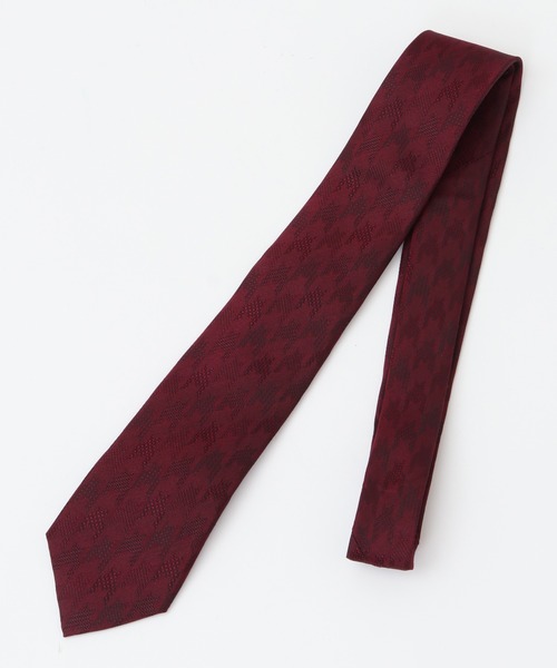 CROWDED CLOSET（クラウデッドクローゼット）の「シャドー千鳥柄シルクネクタイ（ネクタイ・メンズ・ボルドー/ネイビー・FREE）」の6枚目の写真