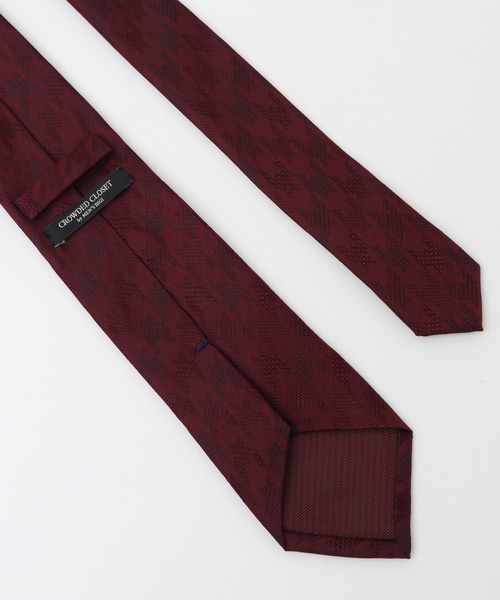 CROWDED CLOSET（クラウデッドクローゼット）の「シャドー千鳥柄シルクネクタイ（ネクタイ・メンズ・ボルドー/ネイビー・FREE）」の3枚目の写真